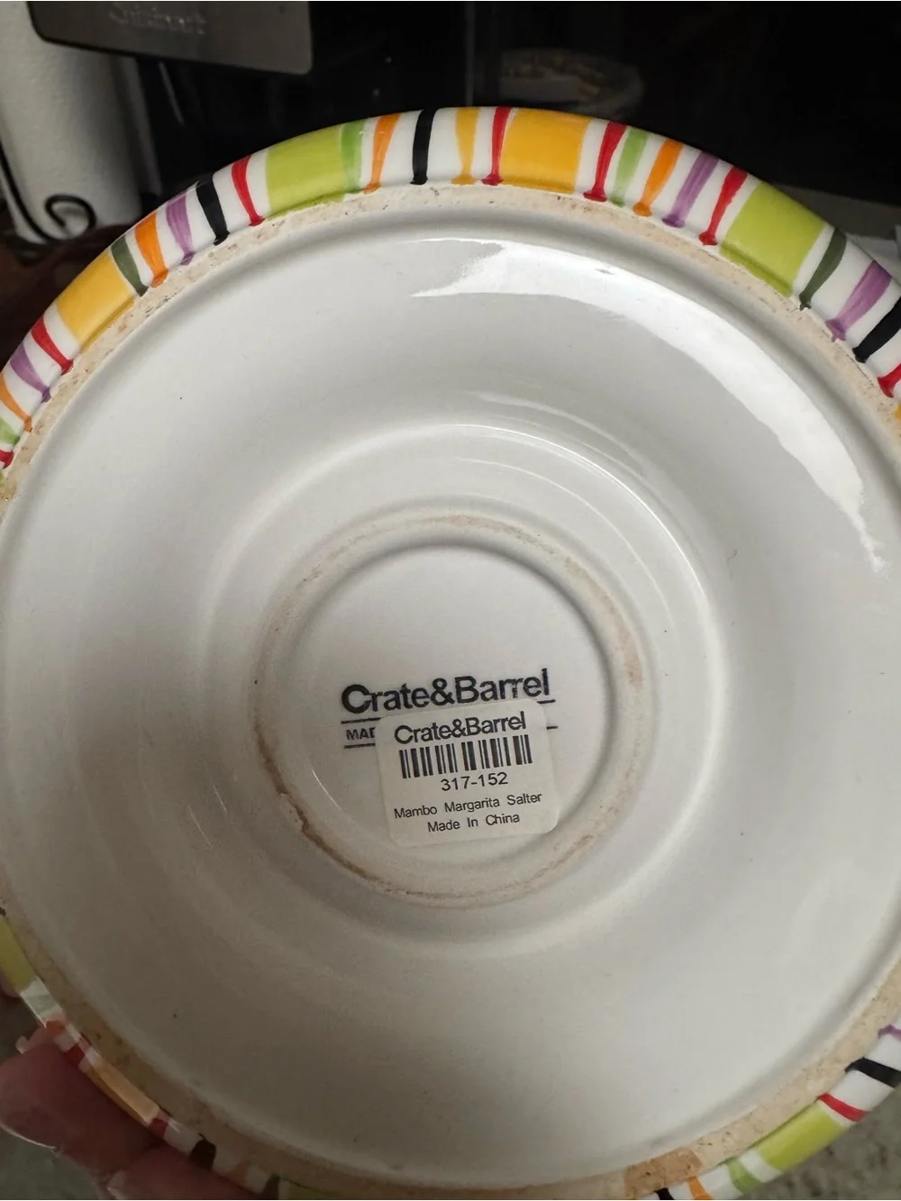NWT Crate&Barrel Pitcher and Salter in “Mambo Margarita” print